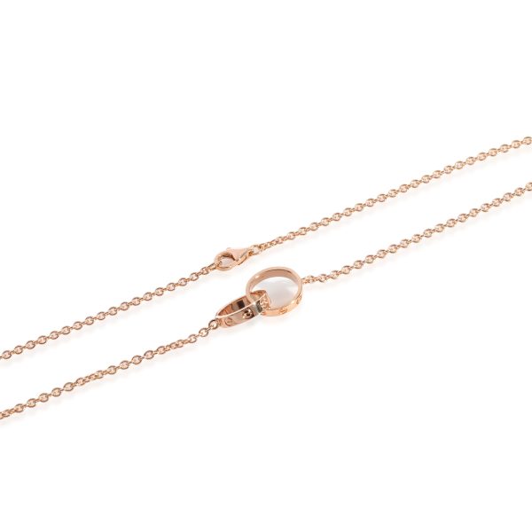 128081 sv Cartier Love Interlocking Circle Necklace in 18K Rose Gold