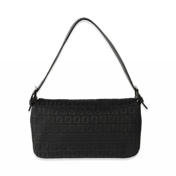 128123 pv Fendi Vintage Black Canvas Zucchino Mama Baguette