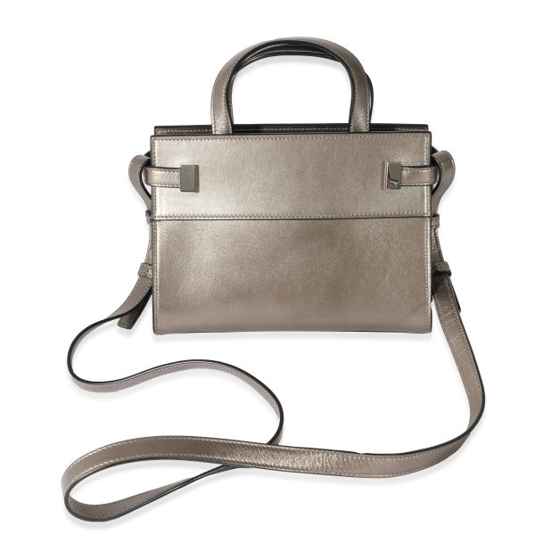 128124 stamp Saint Laurent Silver Leather Nano Manhattan Shopper