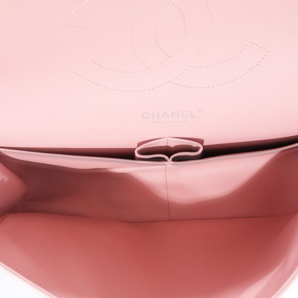 128137 ad1 bdf1f086 45a4 4ce1 9285 6f447a8c5ae9 Chanel Pink Patent Leather Jumbo Double Flap Bag