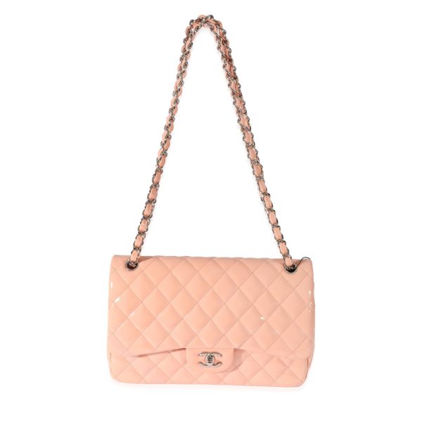 128137 bv 07c06792 a070 4795 8228 ebe594cb290c Chanel Pink Patent Leather Jumbo Double Flap Bag