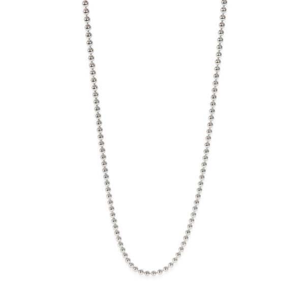 128213 fv Cartier Bead Chain Necklace in 18k White Gold