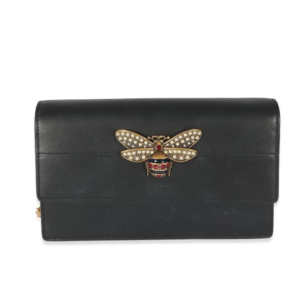 128221 fv 2f3f9990 05ff 4ce8 b07f bc6a5fea5350 Gucci Black Leather Queen Margaret Chain Wallet