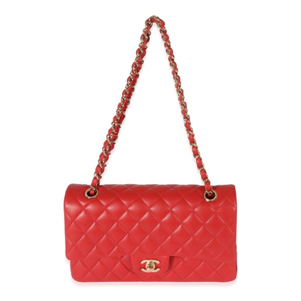 128239 bv 55f0e54c 44f1 4803 b907 fb8c6b069177 Chanel Red Quilted Lambskin Medium Classic Flap Bag