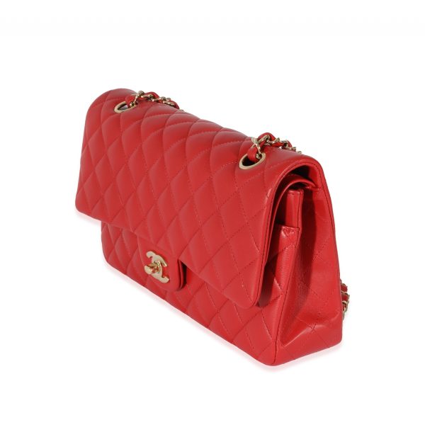 128239 sv 0eab5d03 0a33 4fe9 92c4 64ff730aa02c Chanel Red Quilted Lambskin Medium Classic Flap Bag