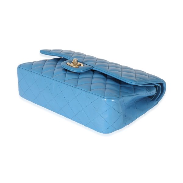 128242 box bebdda51 a3ed 48fd 945b 40dd419d6ab7 Chanel Lambskin Blue Quilted Medium Double Flap Bag