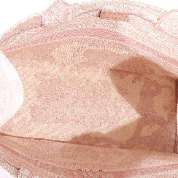 128251 bv Christian Dior Pink Toile de Jouy Embroidery Medium Book Tote