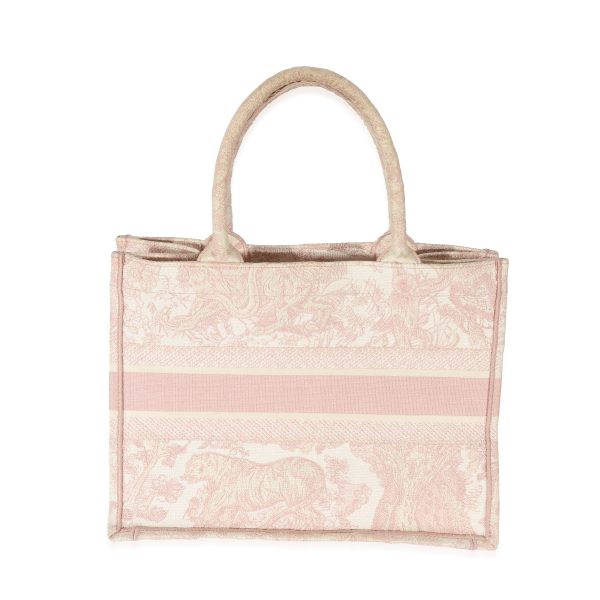 128251 pv Christian Dior Pink Toile de Jouy Embroidery Medium Book Tote