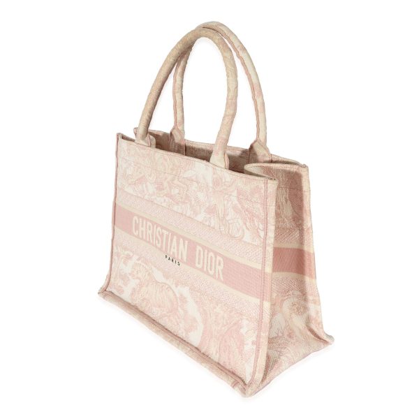 128251 sv Christian Dior Pink Toile de Jouy Embroidery Medium Book Tote