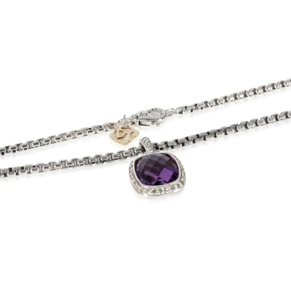 128263 clasp David Yurman Albion Amethyst Diamond Pendant in 14k Yellow GoldSterling