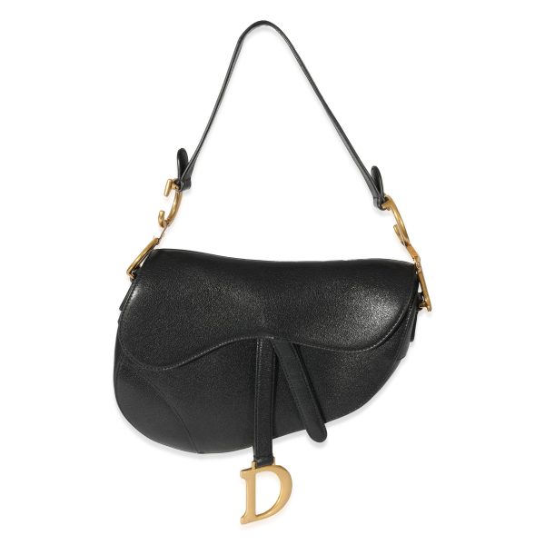 128276 fv Christian Dior Black Calfskin Saddle Bag