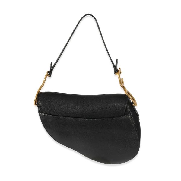 128276 pv Christian Dior Black Calfskin Saddle Bag