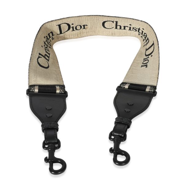 128277 pv Christian Dior Black Ultramatte Canvas Logo Embroidered Strap