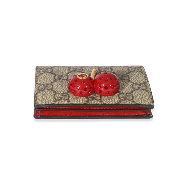 128279 stamp 9fa1aaff bea7 4cb4 9493 cb96494557bb Gucci GG Supreme Cherries Card Case Wallet