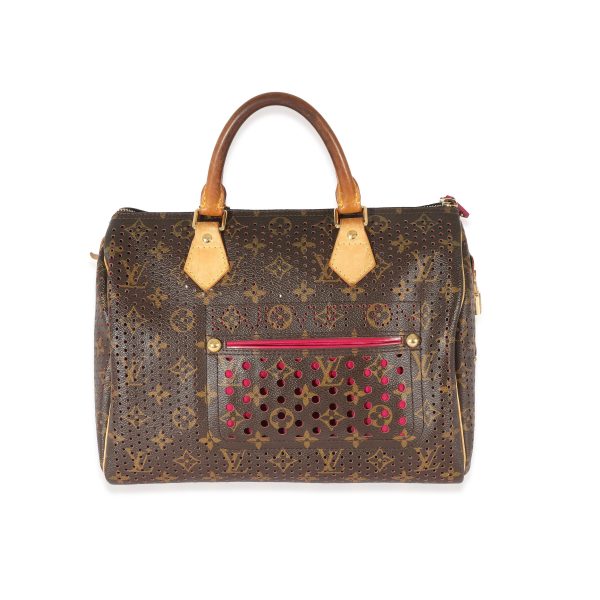 128283 stamp 847a89a4 93fa 4a2a 9766 2fac9e2c96c1 Louis Vuitton Perforated Fuchsia Monogram Canvas Speedy 30