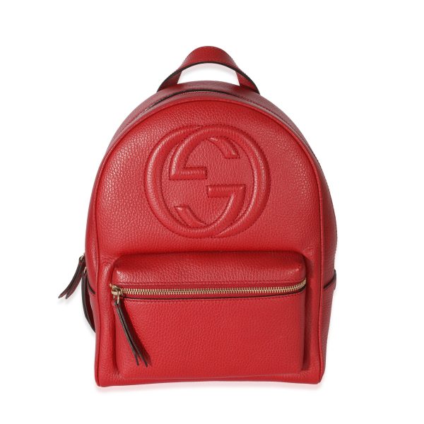 128284 fv Gucci Maroon Leather Soho Disco Backpack