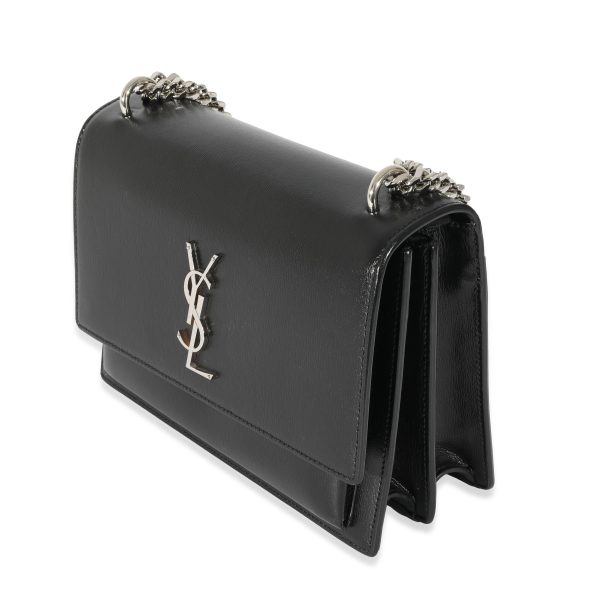 128288 sv Saint Laurent Black Smooth Leather Medium Sunset Bag