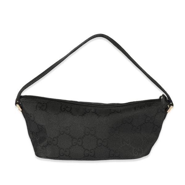 128290 fv Gucci GG Black Nylon Boat Pochette