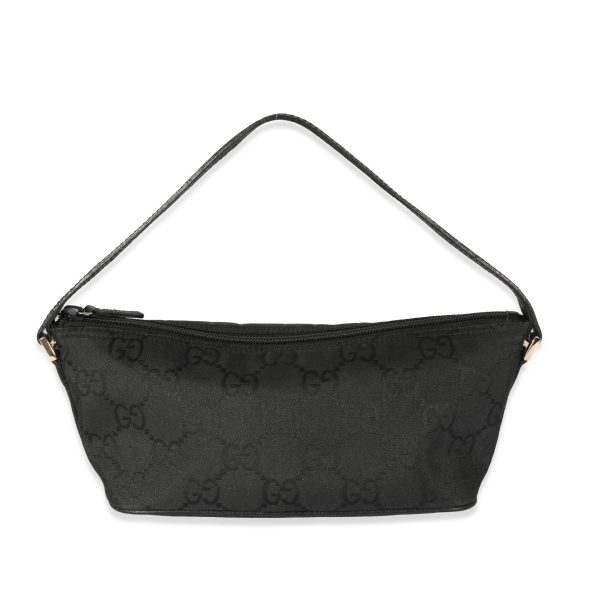 128290 pv Gucci GG Black Nylon Boat Pochette