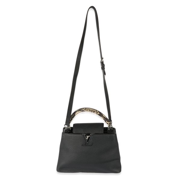 128294 bv Louis Vuitton Black Taurillon Python Capucines MM