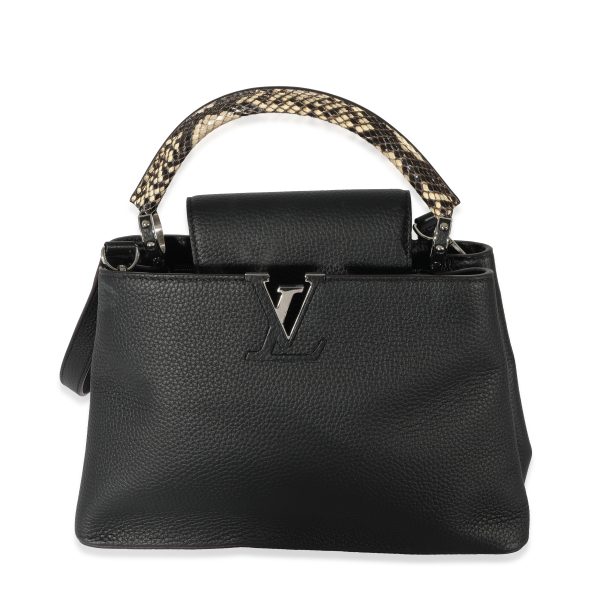 128294 fv Louis Vuitton Black Taurillon Python Capucines MM