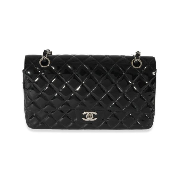 128364 fv d286e20b 7631 4a69 8f3d 51256a7455a4 Chanel Black Quilted Patent Leather Medium Classic Double Flap Bag