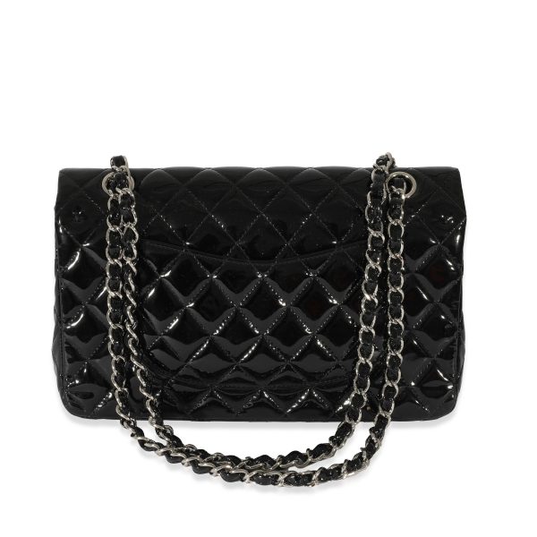 128364 pv d5d5ec6e 3270 42e0 b78d 709e2d41d717 Chanel Black Quilted Patent Leather Medium Classic Double Flap Bag