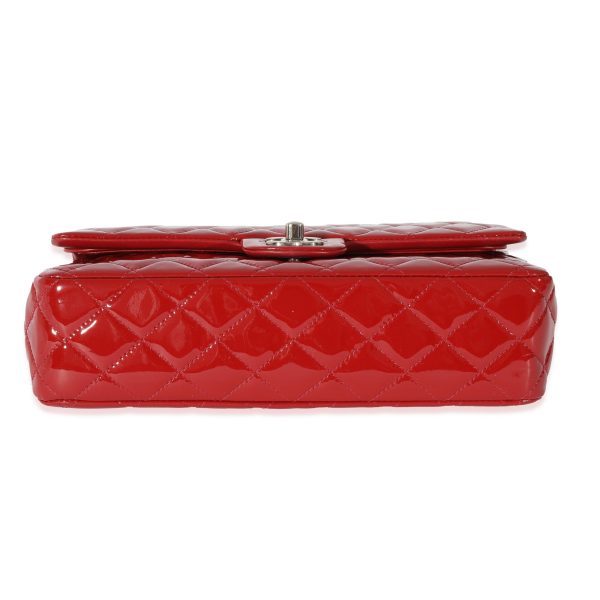 128370 stamp Chanel Red Patent Classic Medium Double Flap