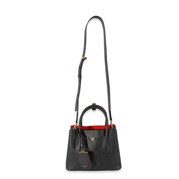 128419 ad1 230a9130 0f6a 489d 86cb 7843f7d9d062 Prada Black Saffiano Mini Double Bag