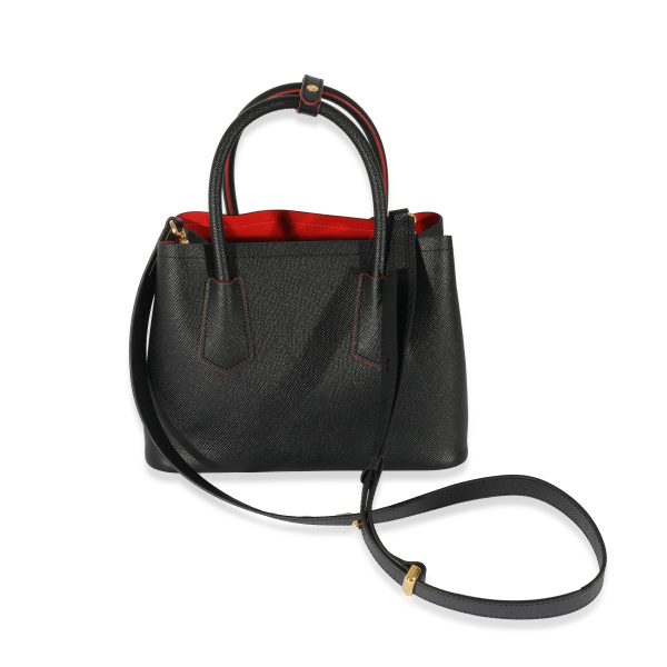 128419 stamp e7a7f006 5083 40f4 9e3c 6440a5007cf4 Prada Black Saffiano Mini Double Bag