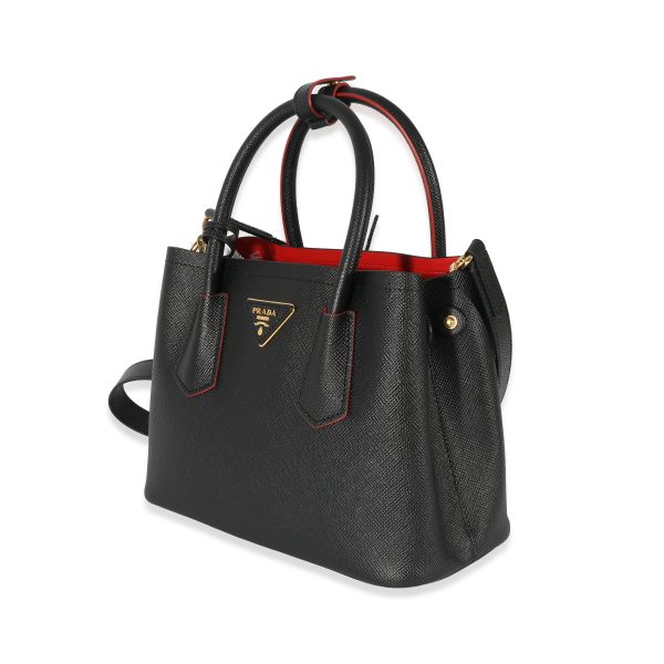 128419 sv 33a3921b 3136 4252 b30e 4be02a9974c6 Prada Black Saffiano Mini Double Bag