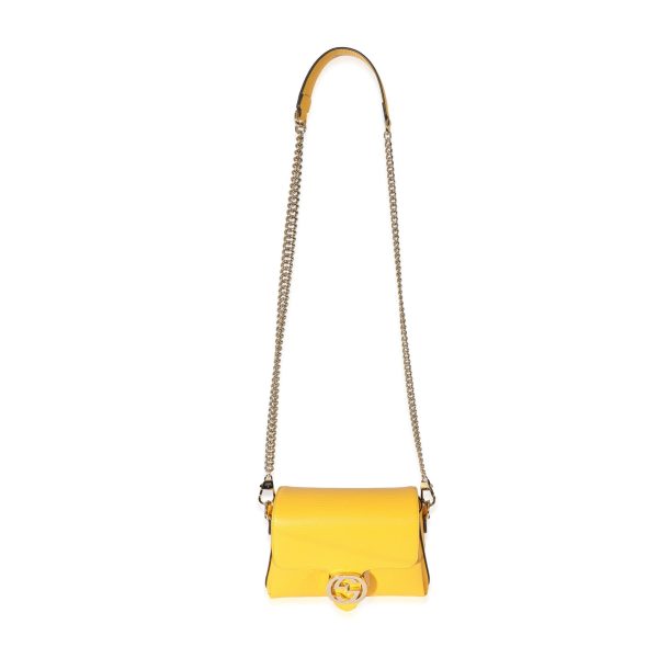 128451 ad1 Gucci Yellow Leather Mini Dollar Interlocking G Crossbody Bag