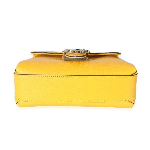 128451 clasp Gucci Yellow Leather Mini Dollar Interlocking G Crossbody Bag