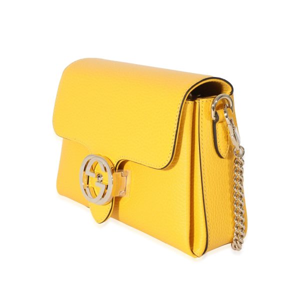 128451 pv Gucci Yellow Leather Mini Dollar Interlocking G Crossbody Bag