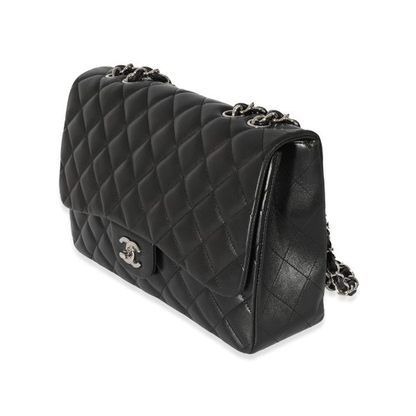 128457 sv 05a7d568 c2af 405b 972d a5fd85b7b9e8 Chanel Black Lambskin Jumbo Single Flap Bag