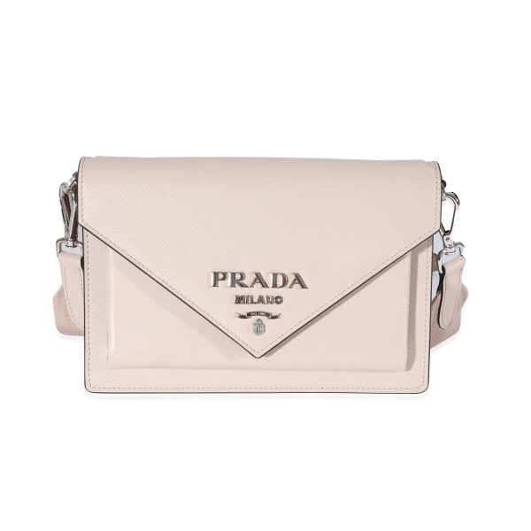 128510 fv Prada Beige Saffiano Leather Mini Envelope Bag