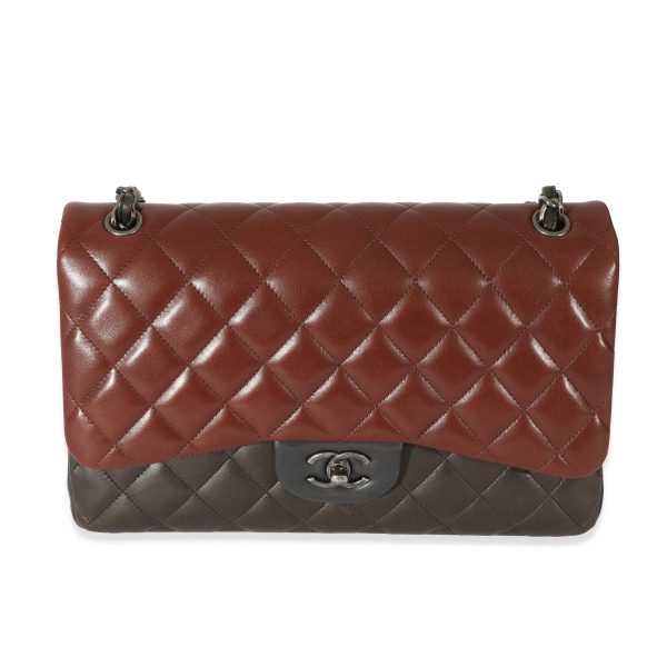 128532 fv 183af9a1 9ad6 4de2 809f 746177d66af3 Chanel Bi Color Quilted Lambskin Jumbo Double Flap Bag