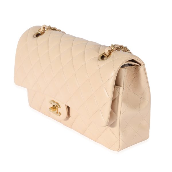 128537 sv Chanel Beige Lambskin Medium Classic Double Flap