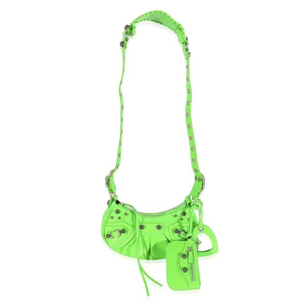 128546 ad1 bc0dbe68 86f1 481d 88bc 631547433552 Balenciaga Neon Green Croc Embossed Le Cagole XS