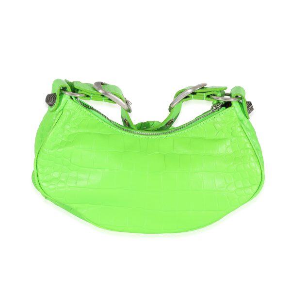 128546 stamp 08387c72 832f 4837 8f62 2e545aac067b Balenciaga Neon Green Croc Embossed Le Cagole XS