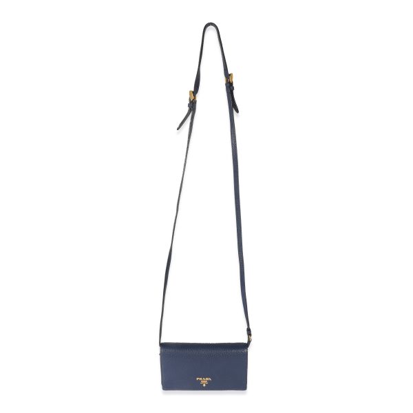 128555 bv Prada Navy Leather Wallet On Strap