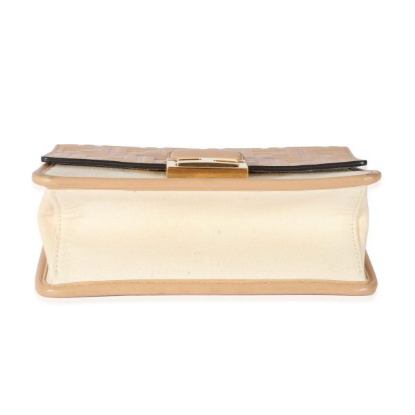 128562 clasp 4f603ca6 960c 43ad 9dac 554d1e938190 Fendi Canvas Leather Beige Zucca Small U Kan Chain Bag