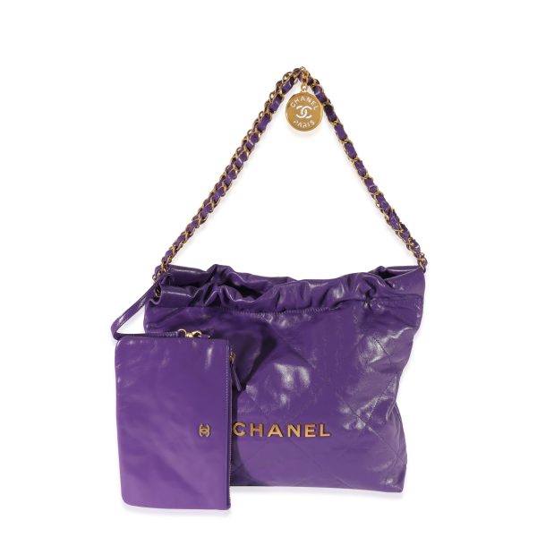 128570 bv b950cef5 7f1b 480a b2c9 6abf5ff92d97 Chanel Purple Calfskin Small 22 Bag