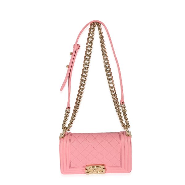 128592 bv 33686b1a 56f1 4c34 919e 4e00bad21bc2 Chanel Pink Caviar Small Boy Bag