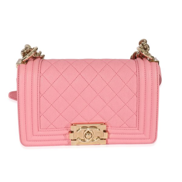 128592 fv e4eff187 de9d 4760 80ea 3d15292b6b8b Chanel Pink Caviar Small Boy Bag