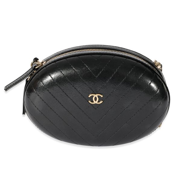 128659 fv 48bd6f5b 6fd1 497f 8938 ba434b94e584 Chanel Black Leather CC Chevron Clutch