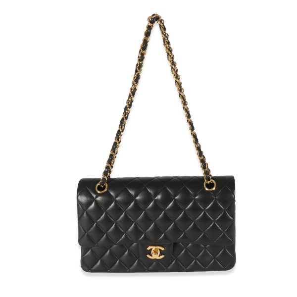 128666 bv 44429941 1507 4c72 945b dbde885e8cb7 Chanel Black Quilted Lambskin Medium Classic Double Flap