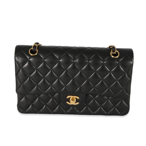 128666 fv d9cf3924 5ec4 411c ade3 d3c3caab3cd0 Chanel Black Quilted Lambskin Medium Classic Double Flap