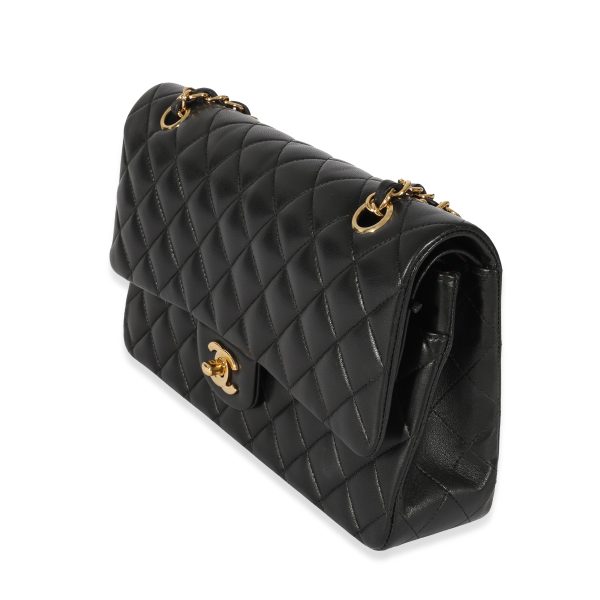 128666 sv fc88ddfa 9cf8 4893 98c5 181ecd083e15 Chanel Black Quilted Lambskin Medium Classic Double Flap