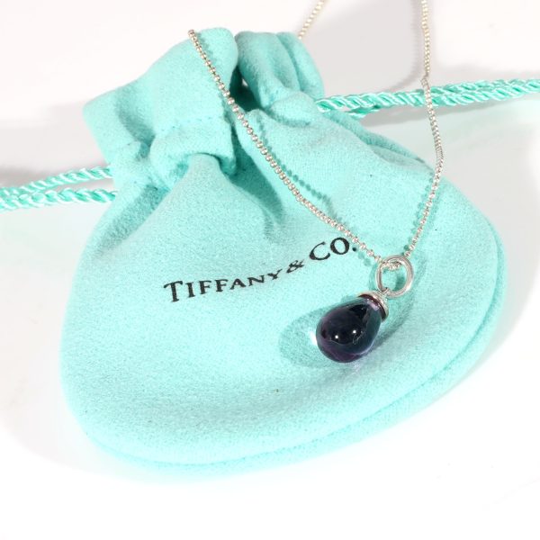 128678 box ccb67243 41fa 4979 adb5 329c5dfd9f27 Tiffany Co Paloma Picasso Amethyst Drop Pendant in Sterling Silver